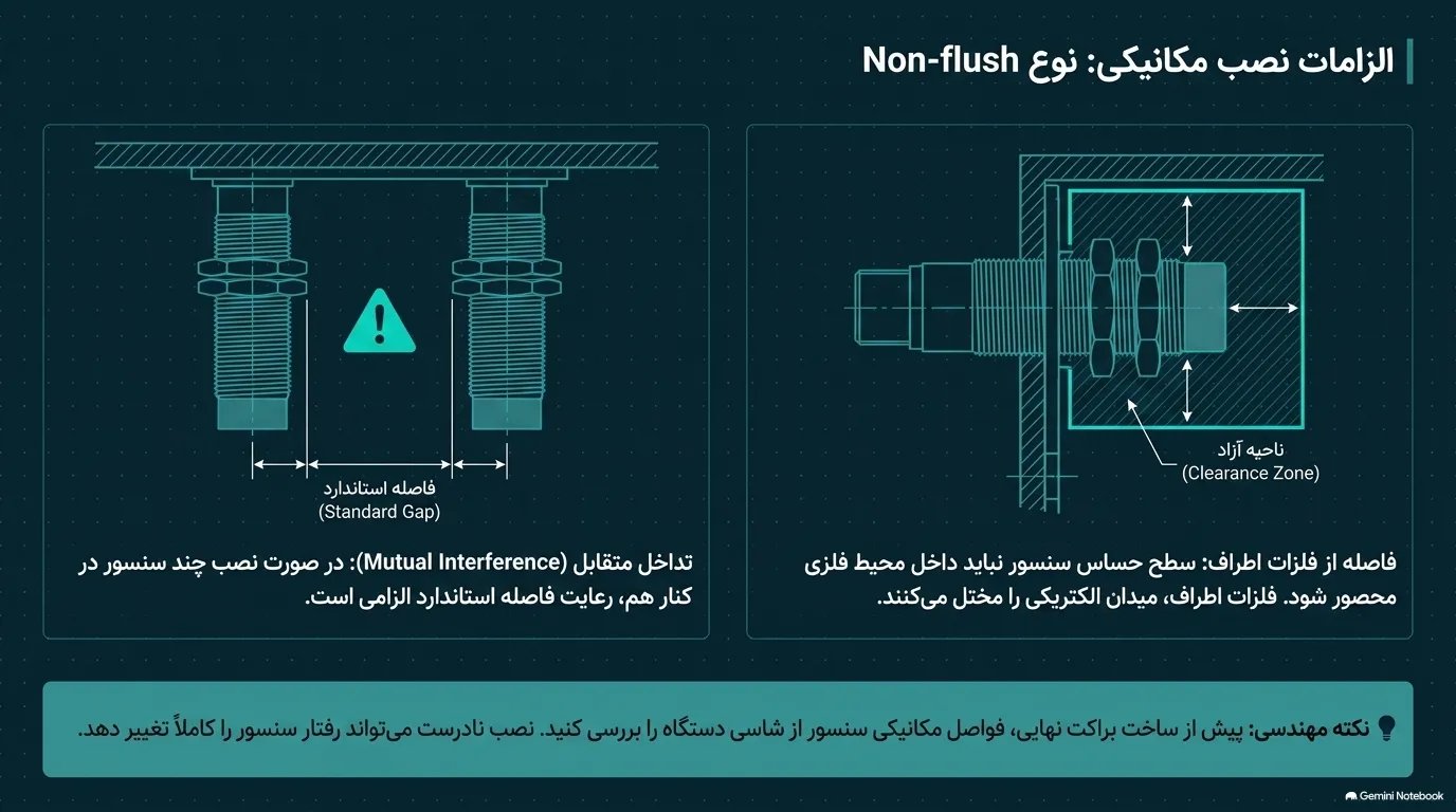 الزامات نصب مکانیکی سنسور خازنی